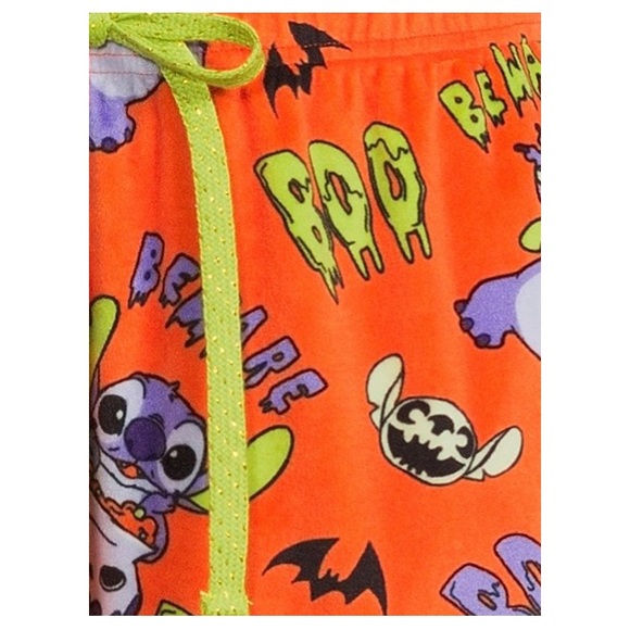 Disney Stitch PJ’s Sleep Joggers with pockets NWT 3X Lilo Halloween Orange - Picture 4 of 8